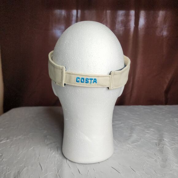 Costa Del Mar Sun Visor Hat Cap Tan Adjustable Strapback Embroidered Fishing - Picture 3 of 6